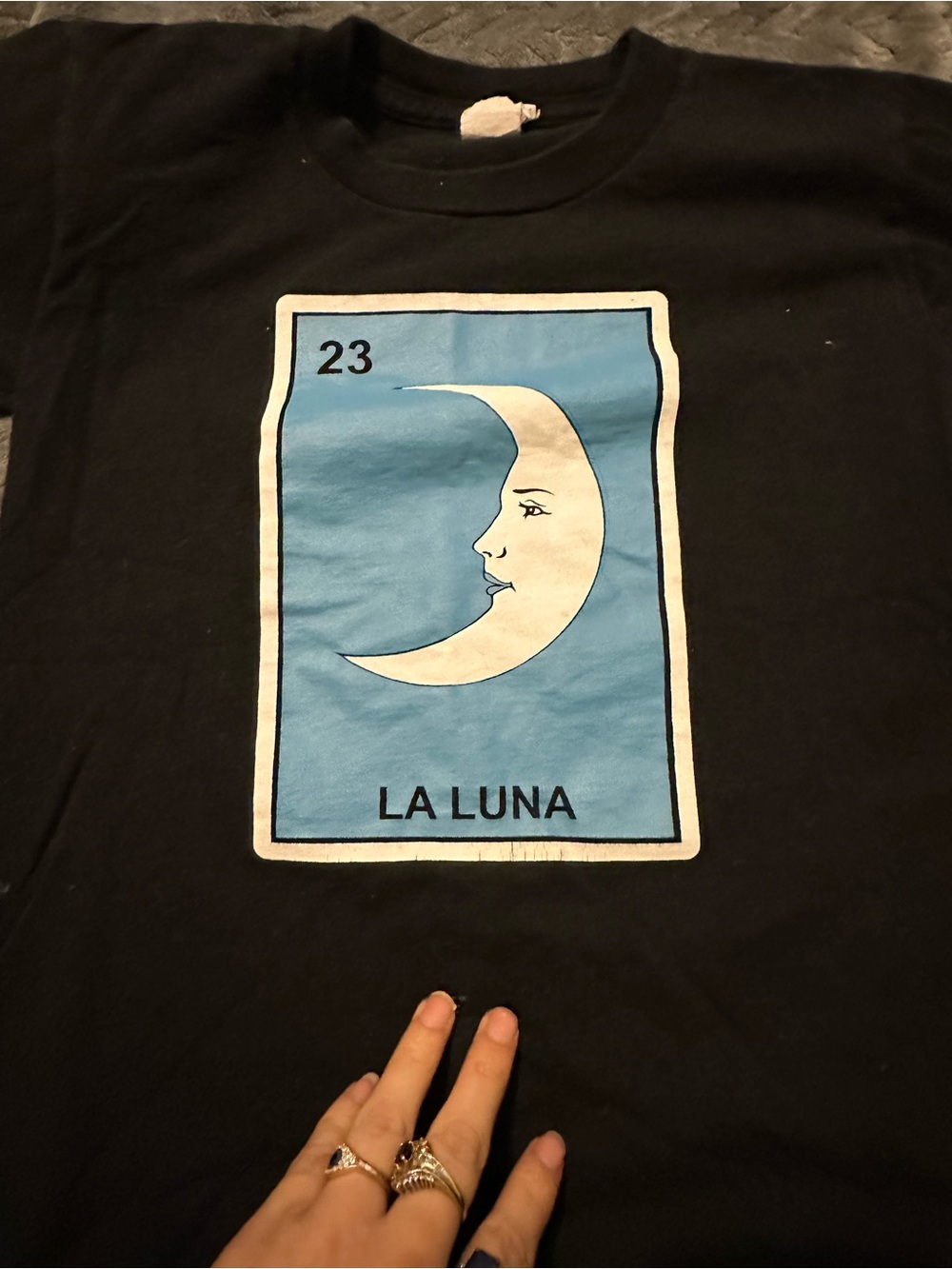 La Luna Moon Graphic Women’s Black Tee